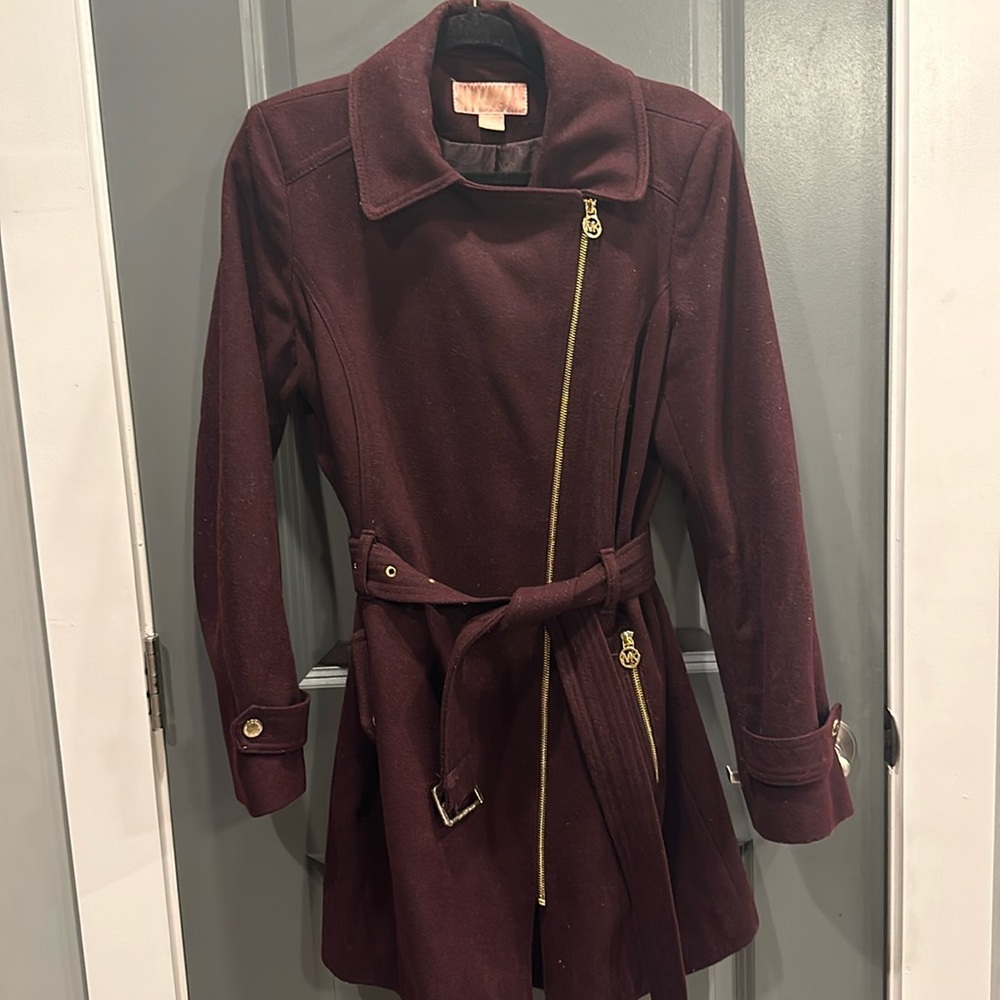 Michael Kors Women’s Belted Zip Front Coat